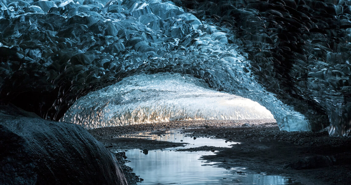 Ice Cave shot at the Breiðamerkurjökull Glacier in Southeast Iceland